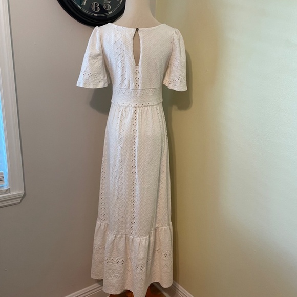 Anthropologie Maeve XS Maxi dress soft t shirt material eyelet Like New - Picture 11 of 13